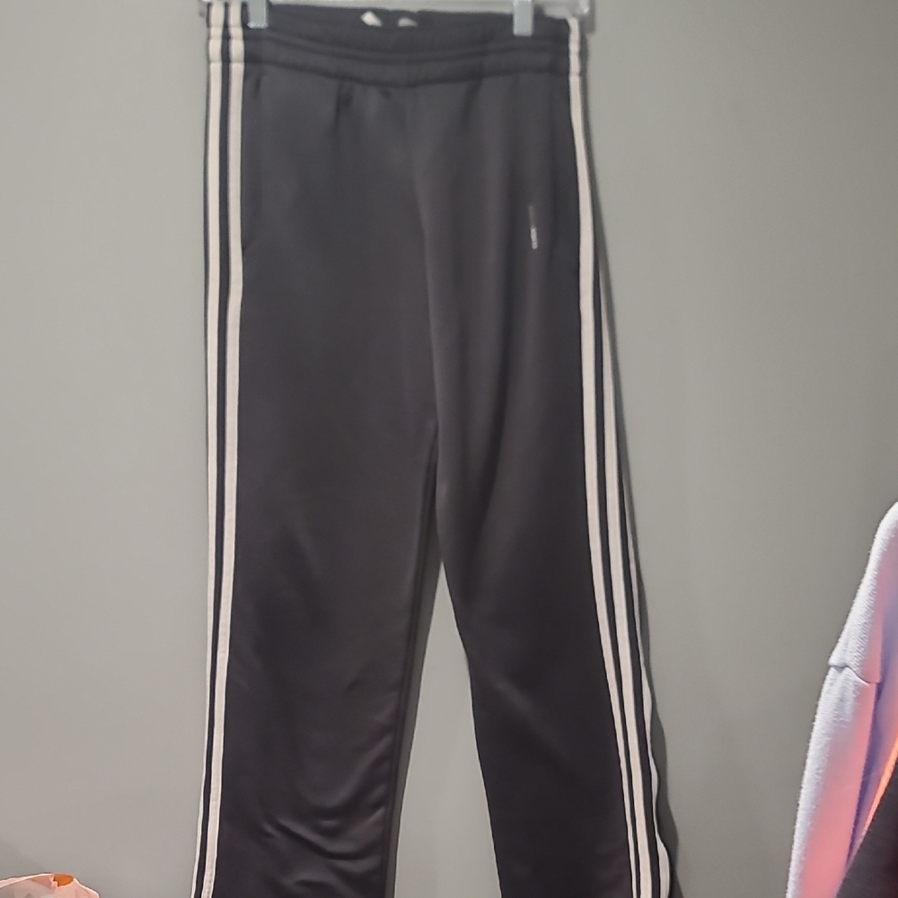 adidas Black Joggers with White Stripes
